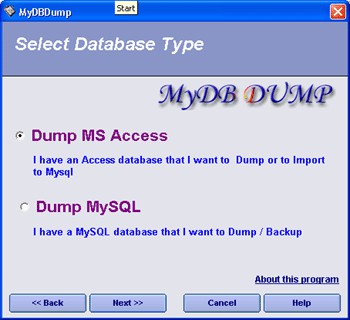 MyDbDump pro 2.0 screenshot