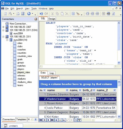 MyISQL (ISQL for MySQL) 2.2.0 screenshot