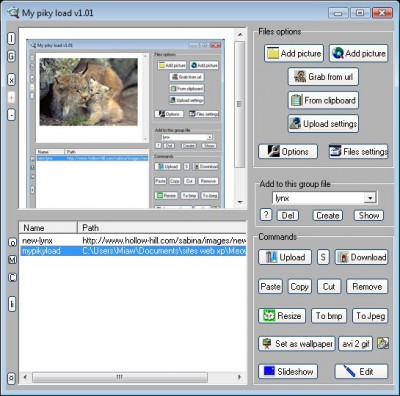 Mypikyload 1.01 screenshot