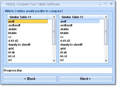 MySQL Compare Two Tables Software 7.0 screenshot