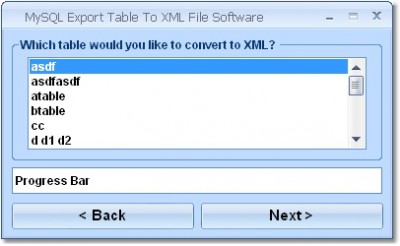 MySQL Export Table To XML File Software 7.0 screenshot