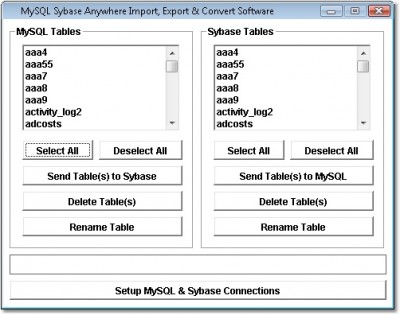 MySQL Sybase Anywhere Import, Export & Convert Sof 7.0 screenshot