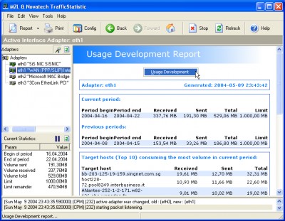 MZL & Novatech Traffic Statistics 1.2.0.1 screenshot