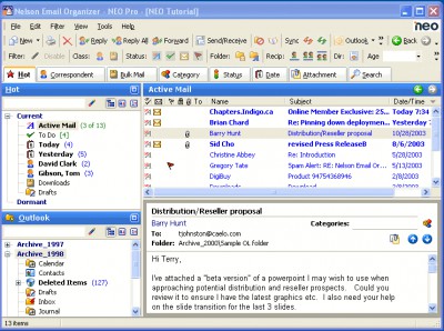 Nelson Email Organizer - NEO 2.5.1 screenshot