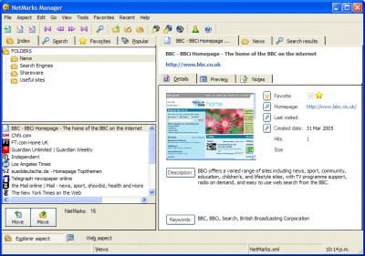 NetMarks Manager 3.0 screenshot
