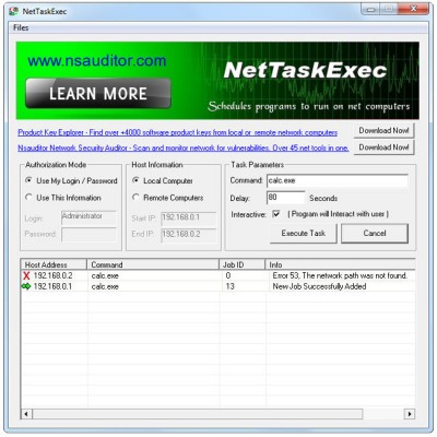 NetTaskExec 1.3.5 screenshot