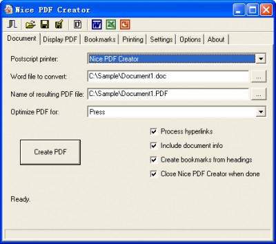 Nice PDF Creator 3.02 screenshot