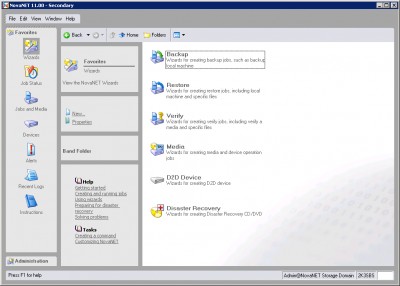 NovaNET Network Backup 11 SP1 screenshot