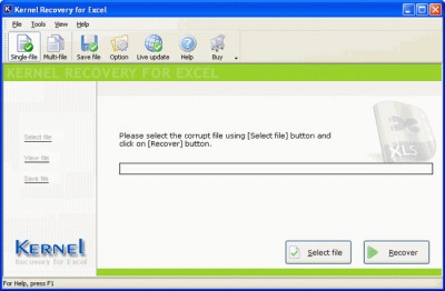 Nucleus Kernel Excel File Recovery 10.10.01 screenshot