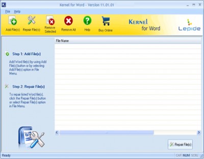 Nucleus Kernel Word Document Repair Software 11.01.01 screenshot
