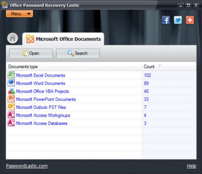 Office Password Recovery Lastic 1.2 screenshot