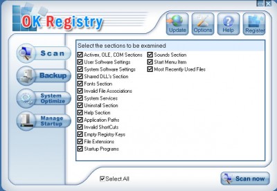 OK Registry Cleaner 4.0 screenshot