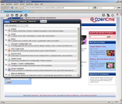 OpenCMS 8.0.4 screenshot