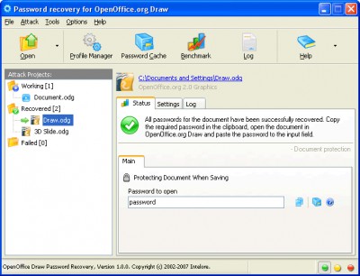 OpenOffice Draw Password Recovery 1.0.5 screenshot