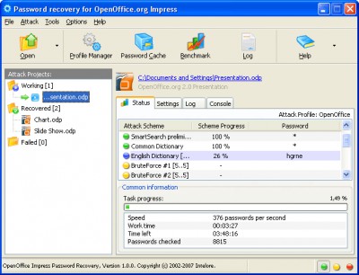 OpenOffice Impress Password Recovery 1.0.6 screenshot