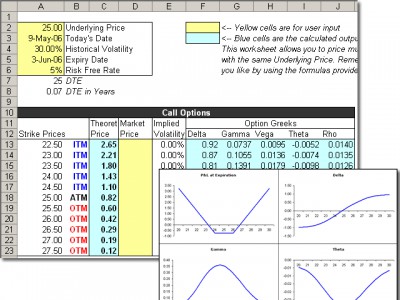 Option Trading Workbook 2.1 screenshot