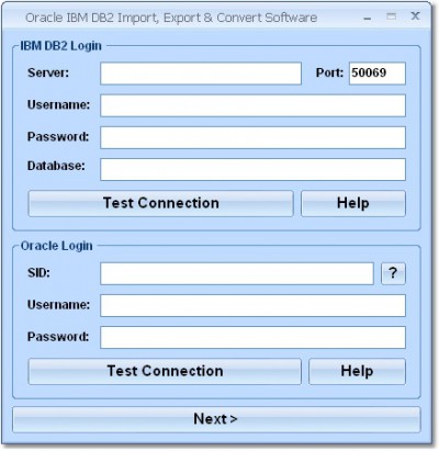 Oracle IBM DB2 Import, Export & Convert Software 7.0 screenshot