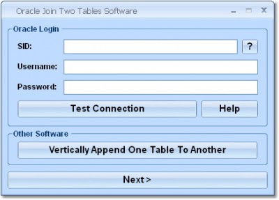 Oracle Join Two Tables Software 7.0 screenshot
