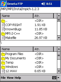 Orneta FTP for Pocket PC 2003 1.0.3 screenshot