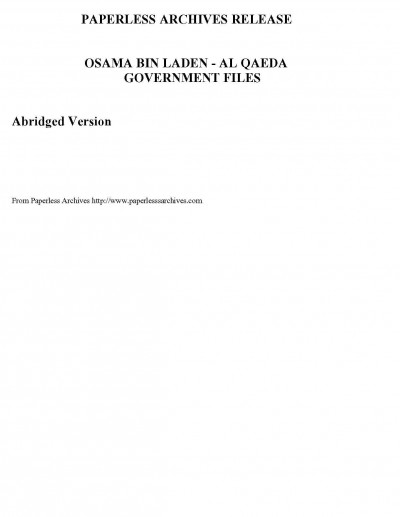 Osama Bin Laden - al Qaeda Government Files 1.0 screenshot