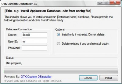 OTK Custom dbInstaller 2.0 screenshot