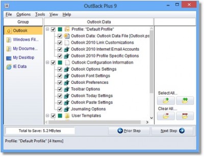OutBack Plus 9.0.1 screenshot