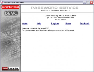 Outlook Recovery 2007 screenshot