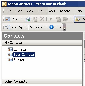 Outlook TeamContacts 2.3 screenshot