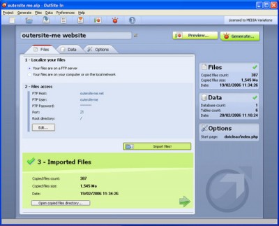 OutSite-In - Standard Edition 2.3 screenshot