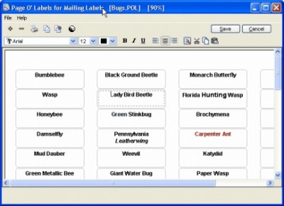 Page Of Labels for Mailing Labels 2.90 screenshot
