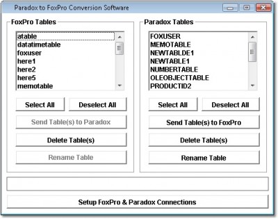 Paradox to FoxPro Conversion Software 7.0 screenshot