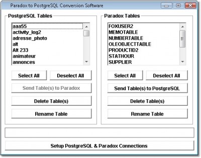 Paradox to PostgreSQL Conversion Software 7.0 screenshot