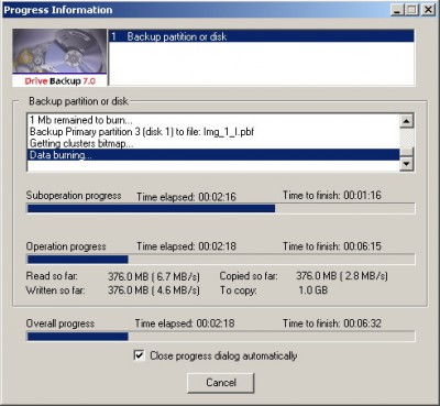 Paragon Drive Backup (Personal Edition) 7.0 screenshot