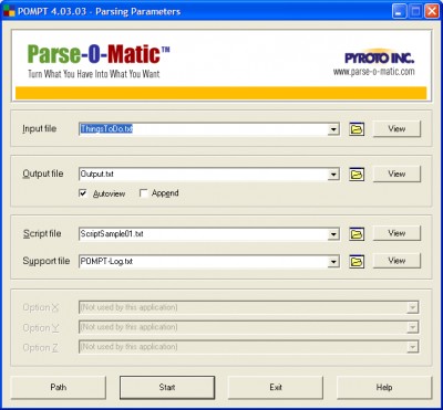 Parse-O-Matic 4.03.04 screenshot