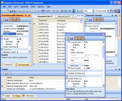 Password Generator 2005 Professional 1.5.1756 screenshot