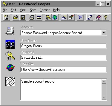 Password Keeper 2000 7.2 screenshot