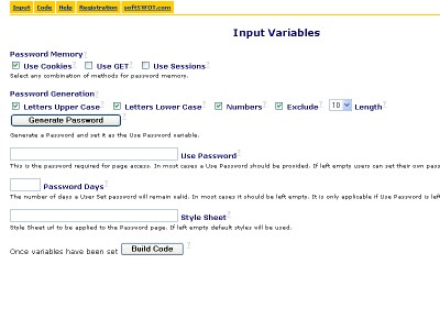 Password Page Protection Software 1.1 screenshot