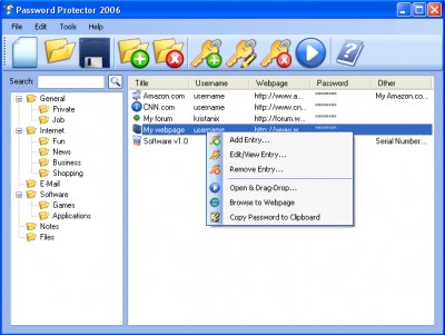 Password Protector 2006 2.2 screenshot