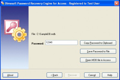 Password Recovery Engine for Access 1.2 screenshot