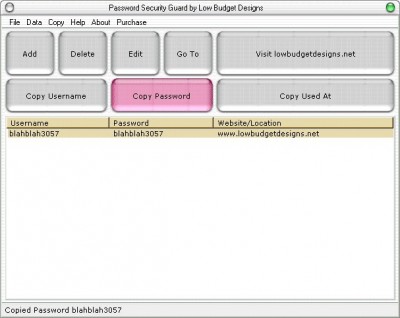 Password Security Guard 1.0 screenshot