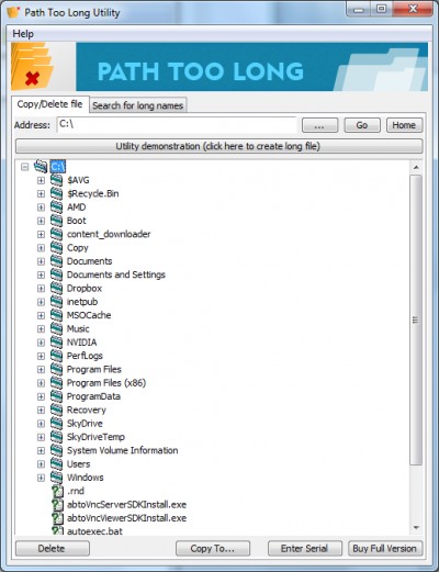 Path Too Long Utility 2.0 screenshot