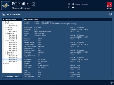 PCISniffer 2 screenshot
