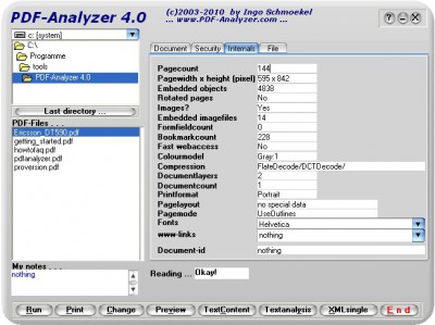 PDF Analyzer 4.0 screenshot