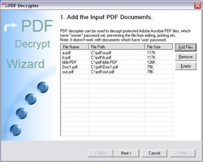PDF Decrypter 3.00 screenshot