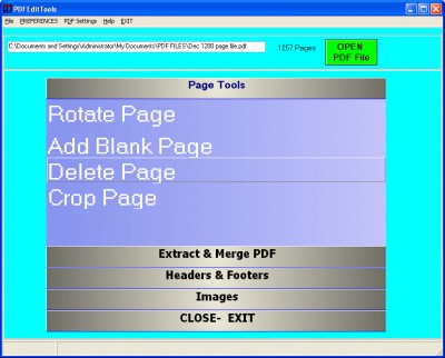 PDF Edit Tools 1.25 screenshot
