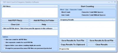 PDF Word Count & Frequency Statistics Software 7.0 screenshot