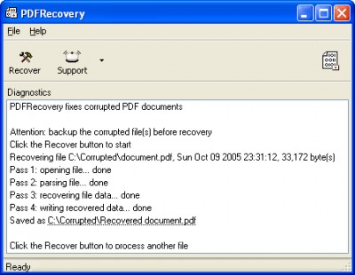 PDFRecovery 1.0.0733 screenshot
