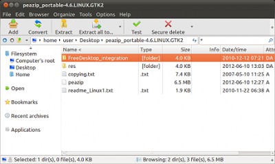 PeaZip for Linux 6.8.1 screenshot
