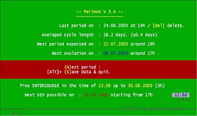 PERIMON - Free cycle calendar 3.6.10.en screenshot