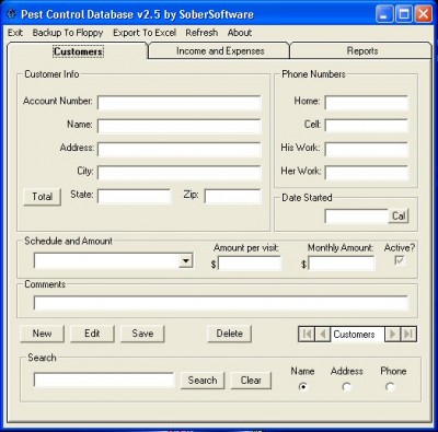 Pest Control Database 2.5 screenshot